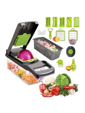 🆕Kitchen Ideas 16 Piece Veggie Slicer Dicer